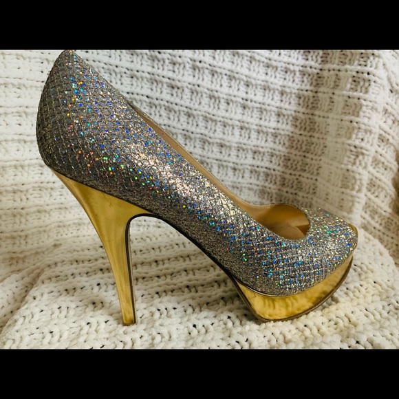 Enzo Angiolini Easully Silver Gold Formal Heels - Picture 4 of 13